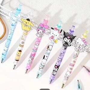Hello Kitty Pen Set #09 - Black gel Ink, 0.5mm - 6 piece